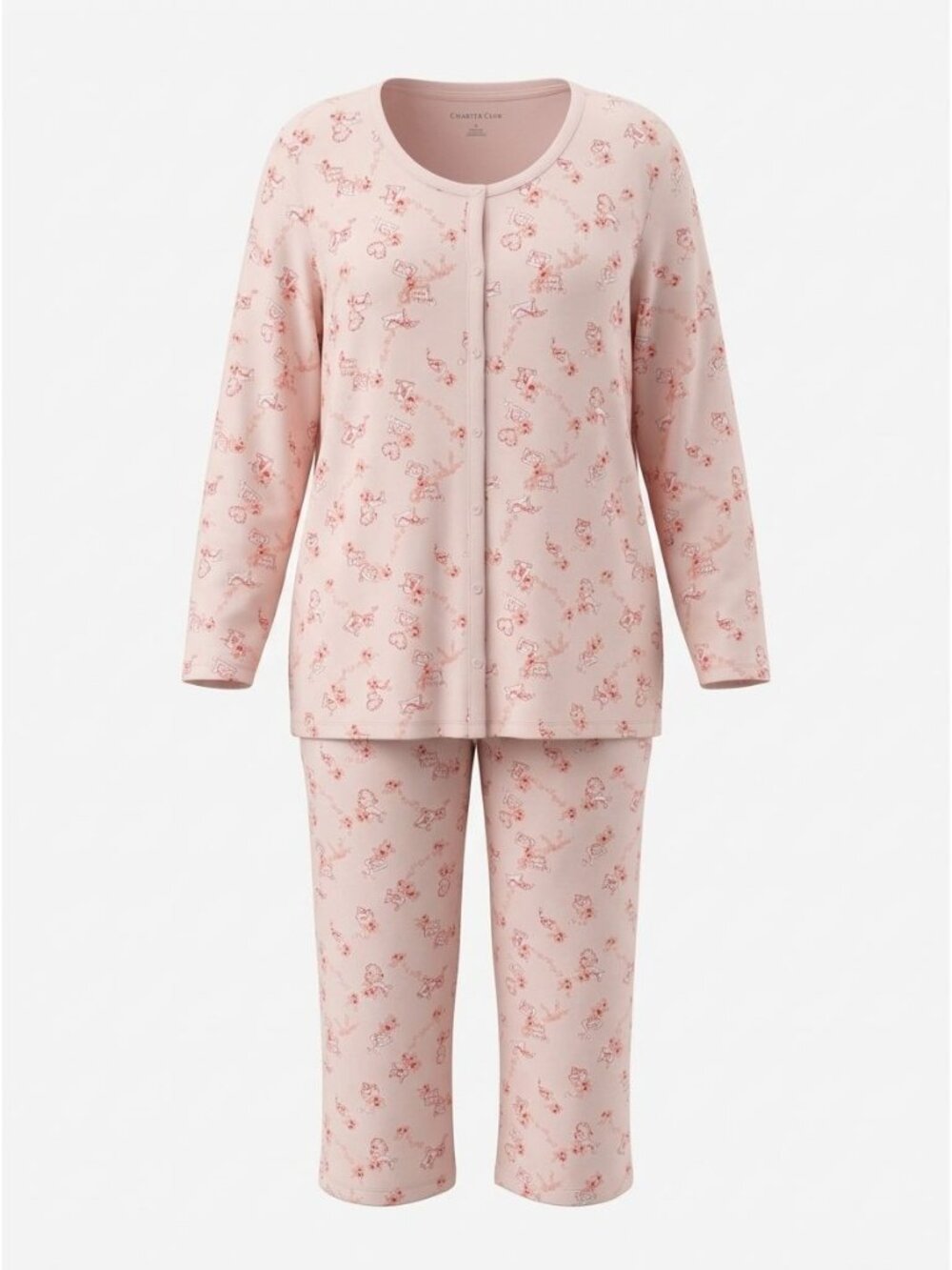 NWD Charter Club 2-Piece Pajama Set Sz XXL Pink Printed Long Sleeve Sleepwear